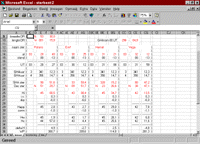 Screendump Stersbestek Excel sheet