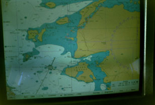 Ecdis scherm Dutch Emerald 2003, Egeïsche Zee